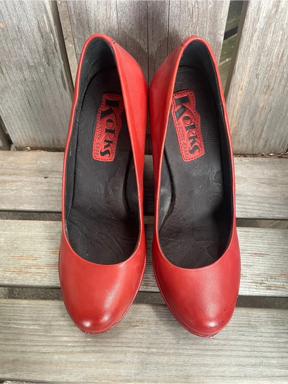 Red Wedge Platform Heels by Kork-Ease